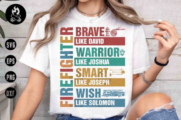 Firefighter SVG & Christian Bible Quote Graphics