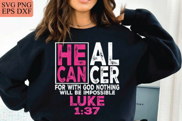 Heal Cancer SVG: Christian Breast Cancer Graphics for T-Shirt Designs