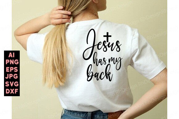Jesus Has My Back PNG SVG, Christian Wom