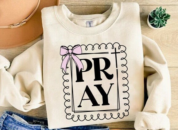 Preppy Christian Pray PNG Bible Verse