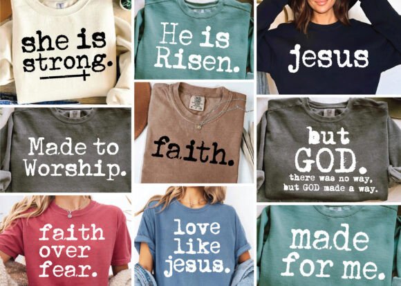 Typewriter Christian SVG PNG Bundle: Graphics for T-Shirt Designs